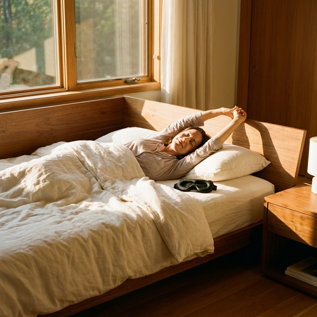 Waking up genuinely rested after a full night of darkness